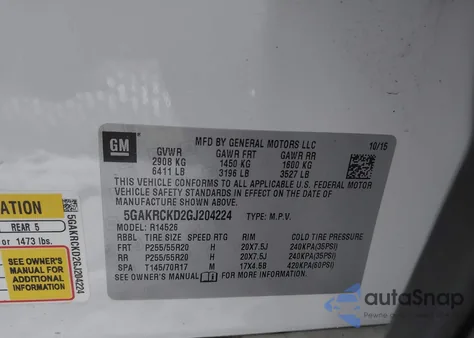 2016 Buick Enclave Premium z USA, uszkodzony, nr VIN 5GAKRCKD2GJ204224